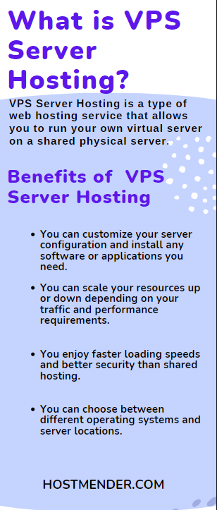 An infographic illustration of What VPS Hosting is, and Its Benefits